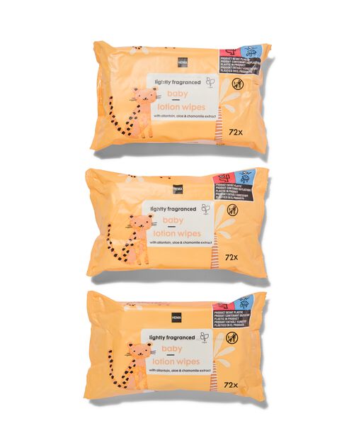 3x72 lingettes pour bébé avec lotion