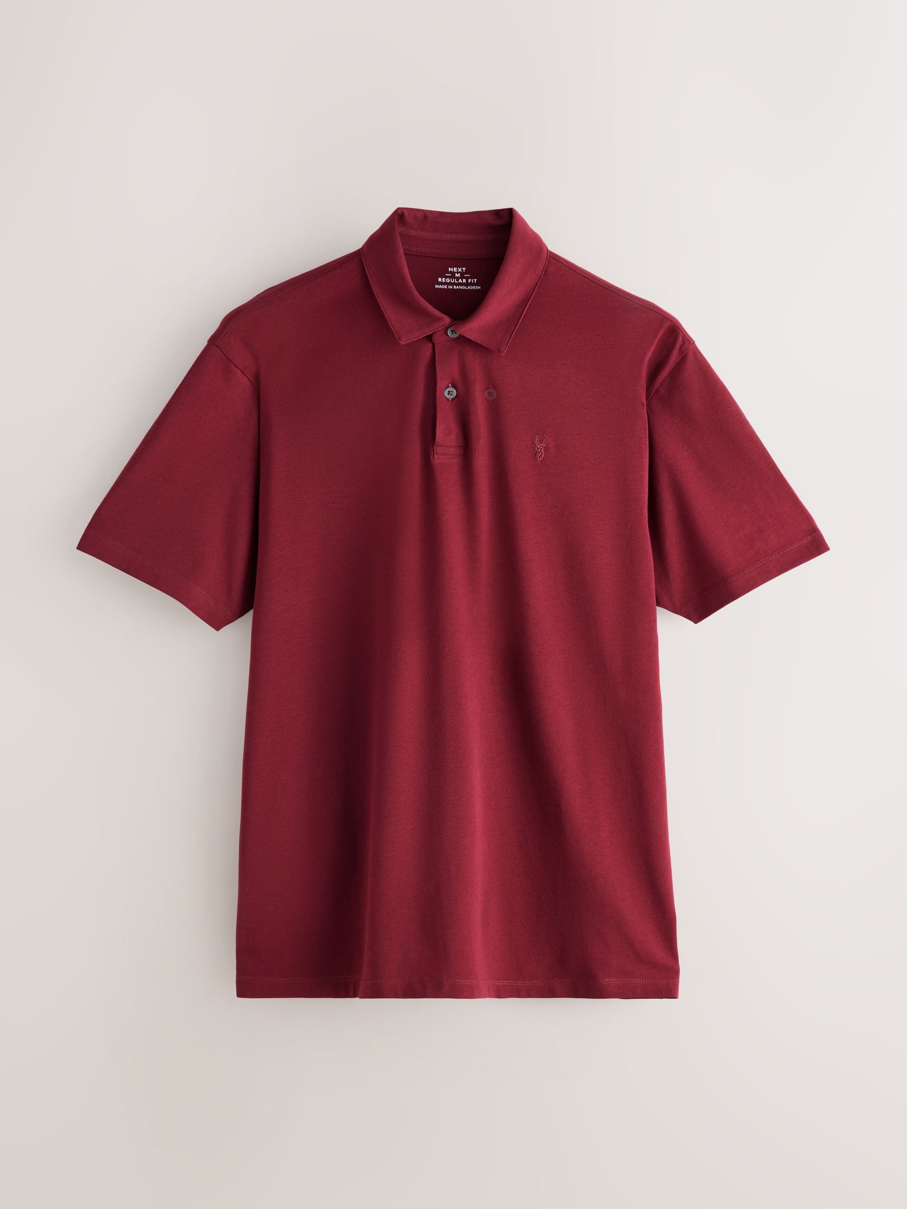 Marineblauw/groen/bordeauxrood/geometrisch - Set van 3 jersey poloshirts met korte mouwen