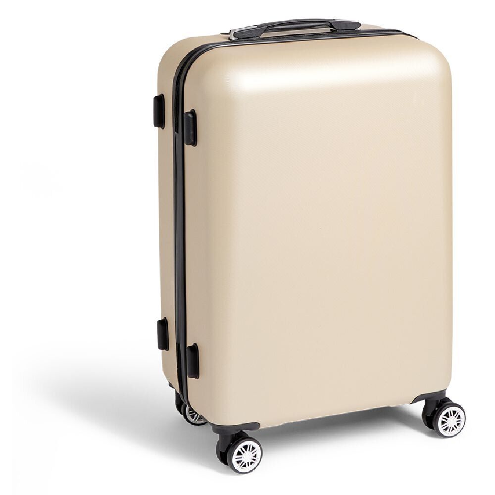 Valise cabine rigide trolley 4 roulettes 65L couleur ivoire