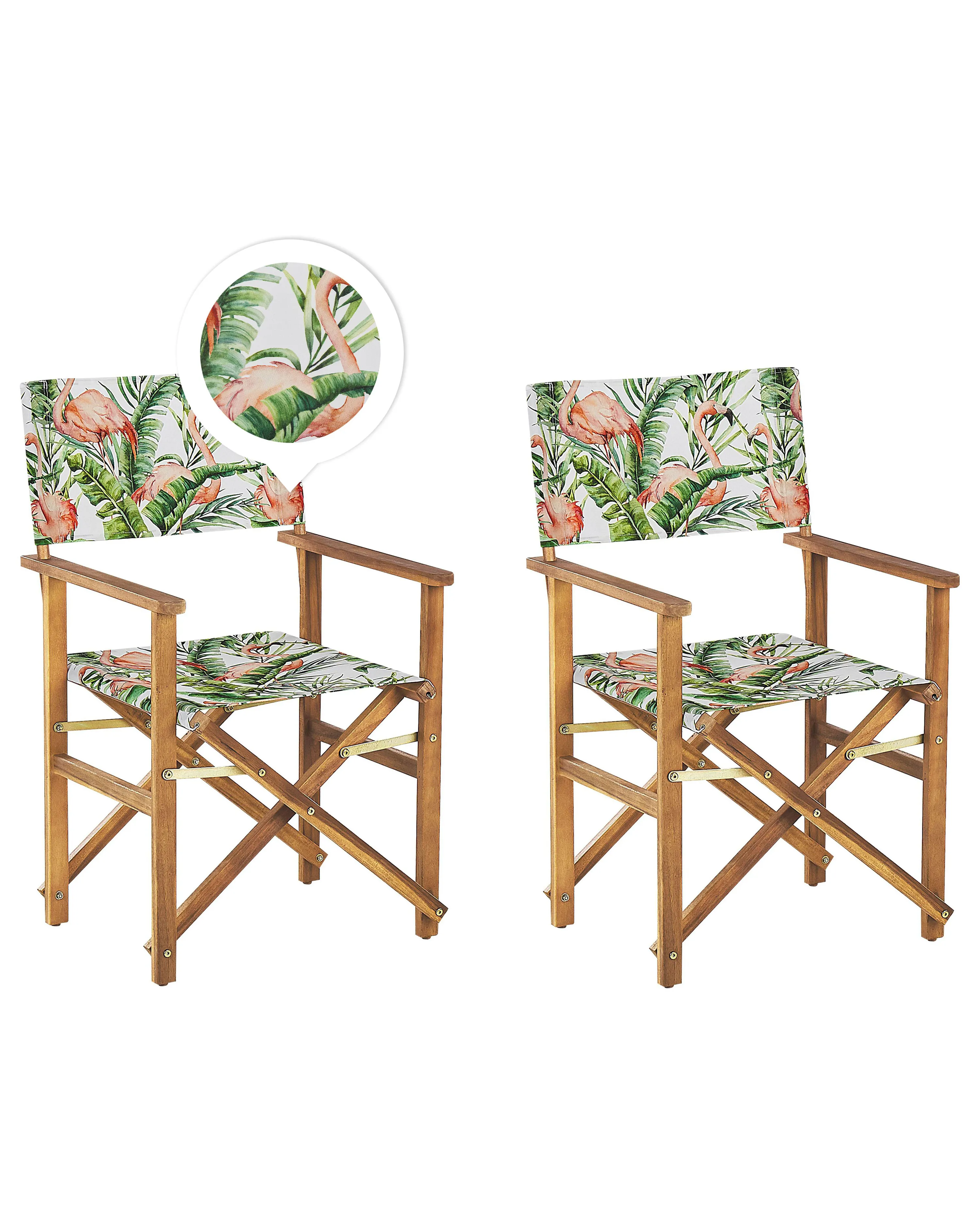 Set van 2 tuinstoelen CINE Acaciahout Roze