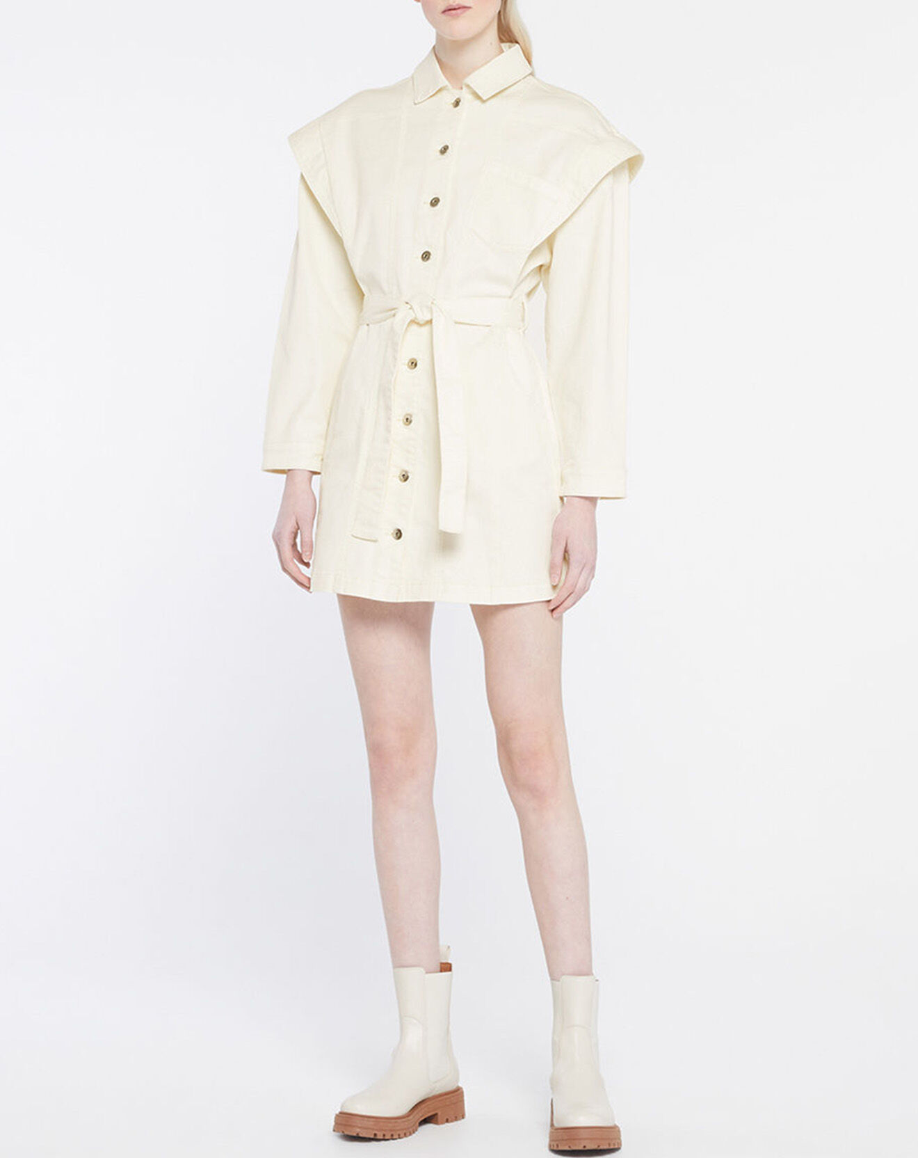 Galeries Lafayette Robe en Denim Patti écrue