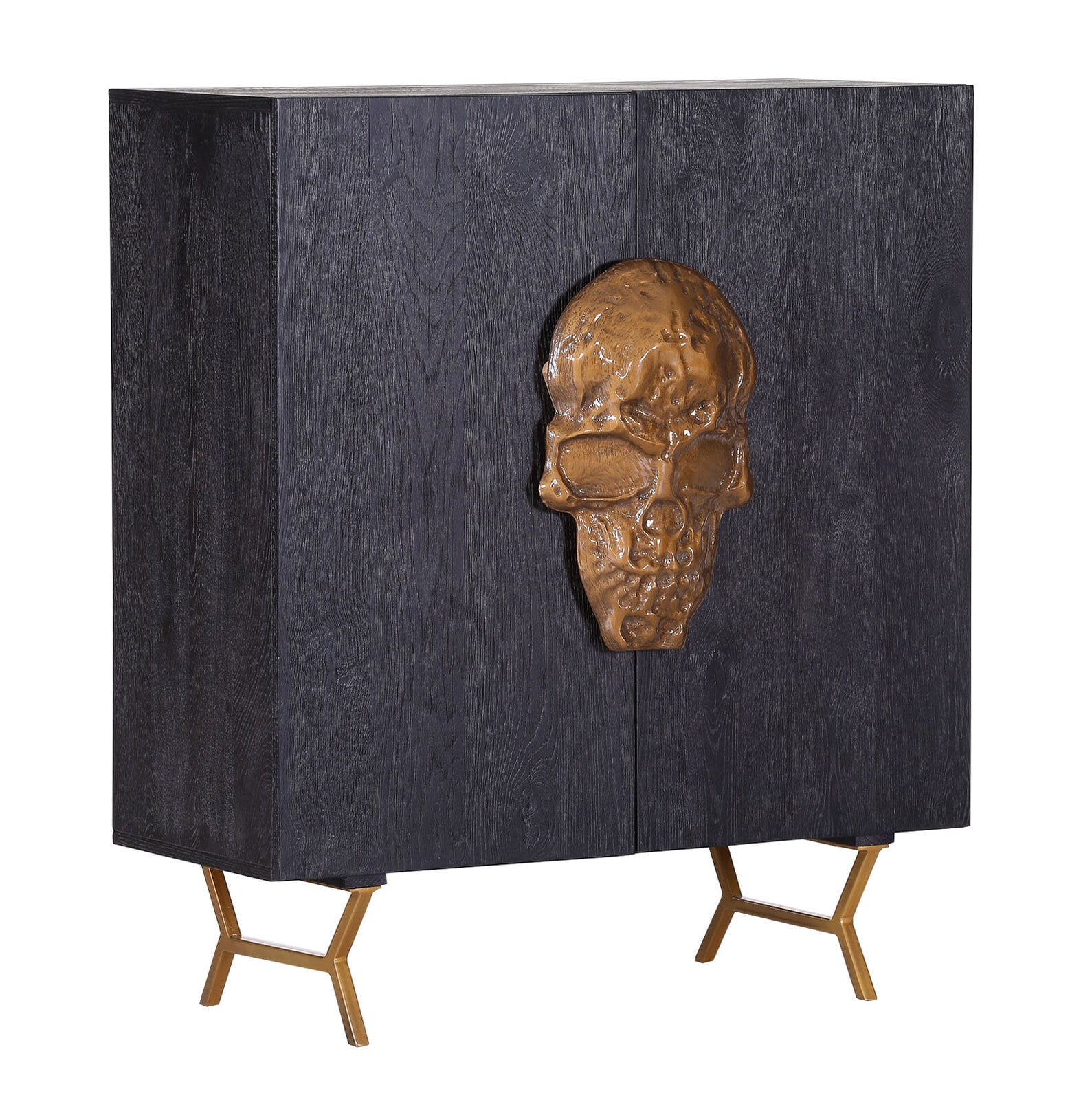 INTERhome Kommode HEAVEN & HELL Eiche schwarz/ goldfarbig