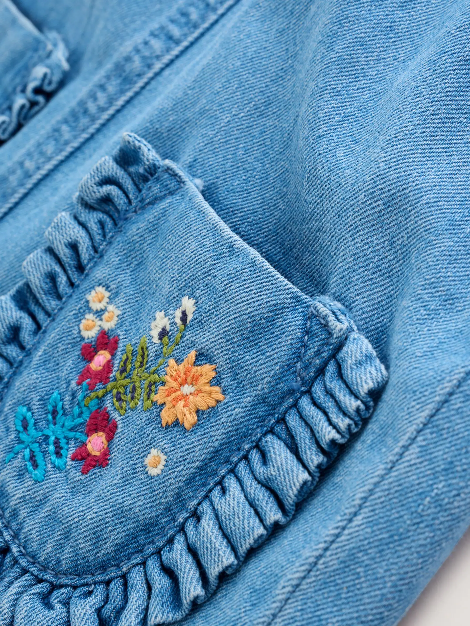 Embroidered Denim - Baby Dungarees and Long Sleeve Bodysuit Set 2 Piece (0mths-3yrs)