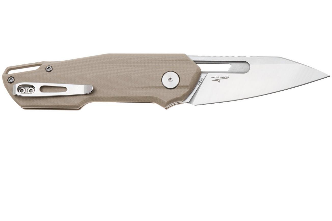 Bestech Toddler BG64C Satin 14C28N, Tan G10, zakmes