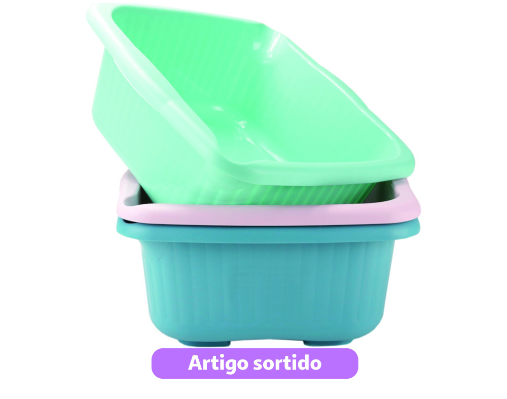 BACIA RECTANGULAR CODIL COLORS 46X35X15CM 15L