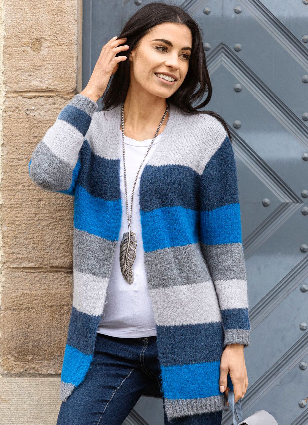 Strickjacke in Color-Blocking
