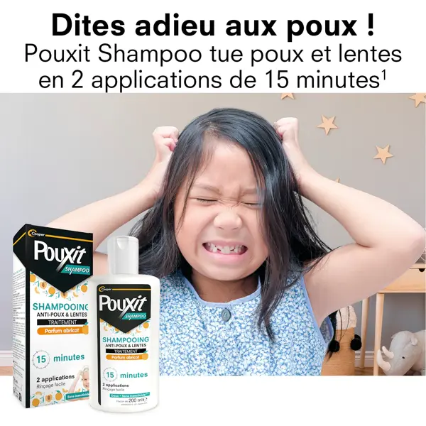 Pouxit Shampoo Shampooing parfum abricot Traitement anti-poux et lentes 200 ml