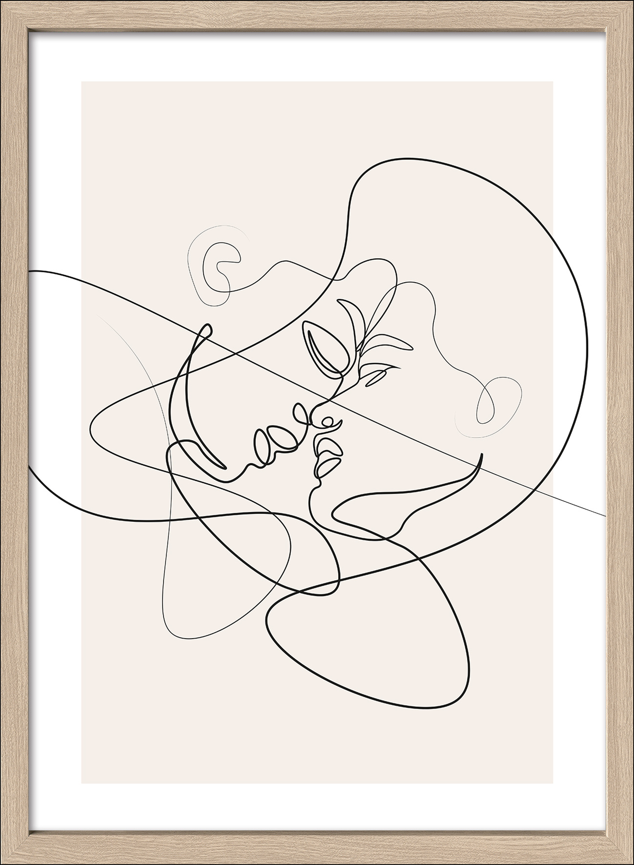 Gerahmtes Bild LINE ART FACES