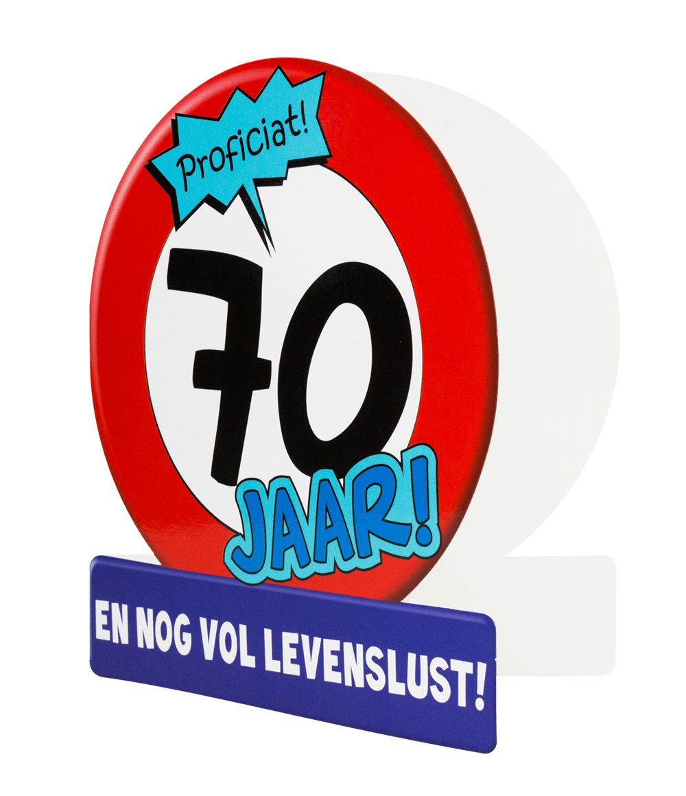 Verjaardagskaart 70 Jaar Verkeersbord 16,5cm