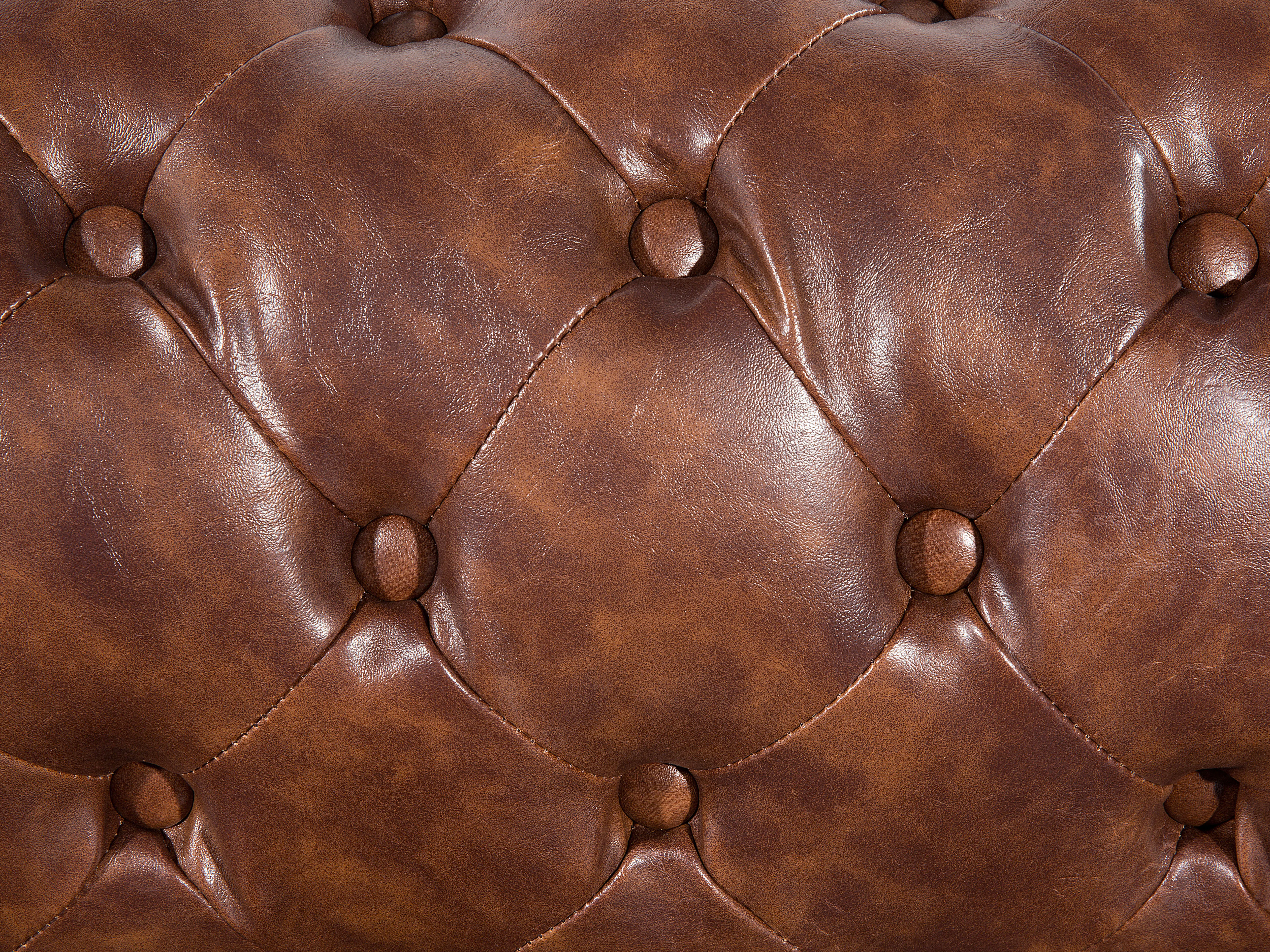 Bank 3-zits CHESTERFIELD Kunstleer Goudbruin