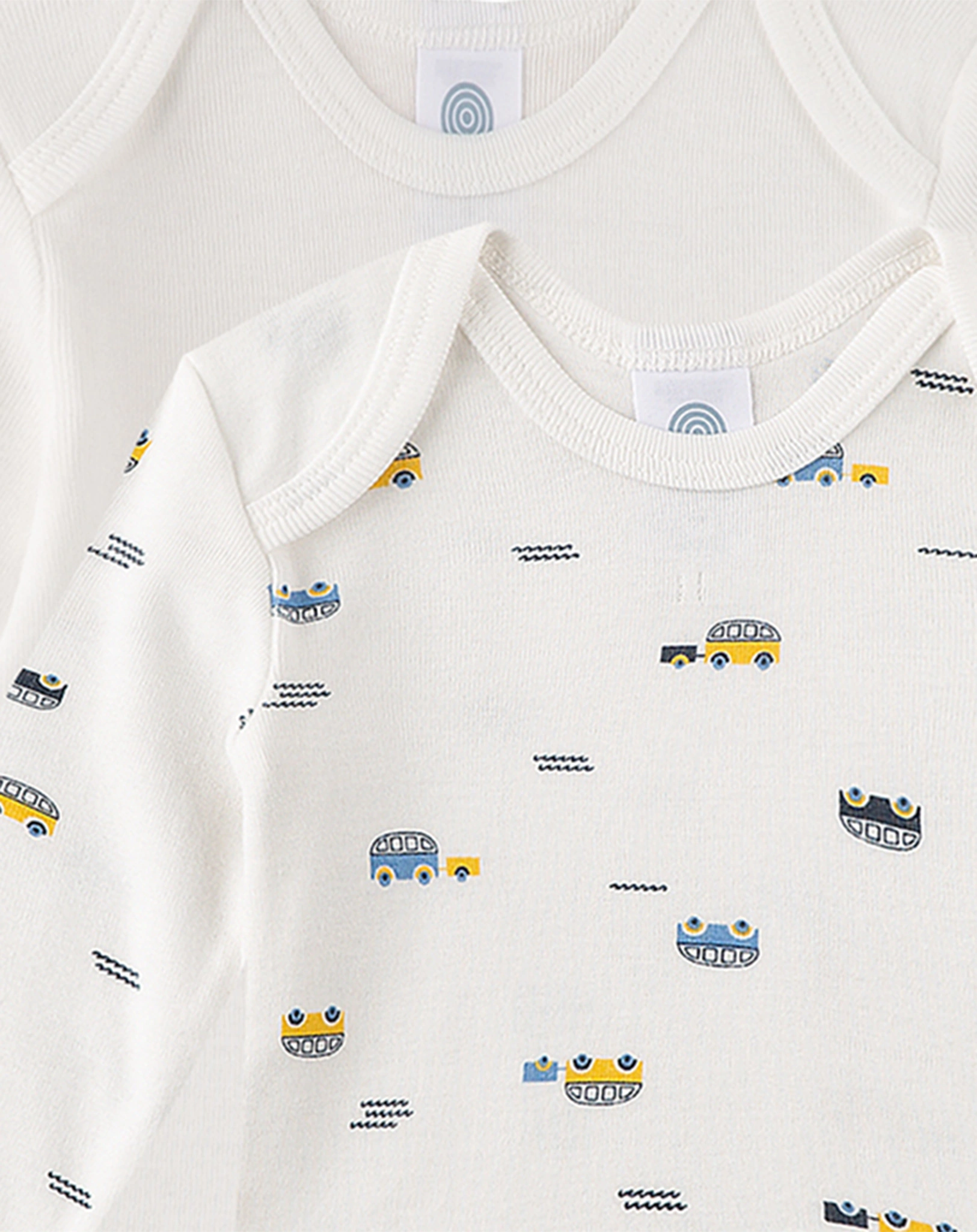 Langarm-Body BUS 2er Pack in white pebble