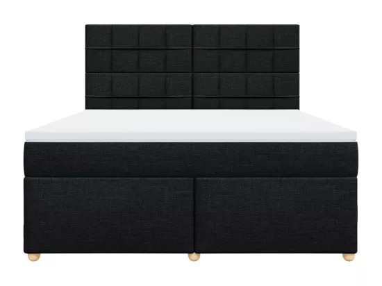 Sommier à lattes de lit avec matelas Noir 180x200 cm Tissu