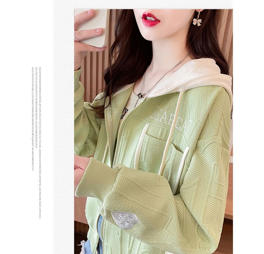 Jewie - Hoodie met rits en letters