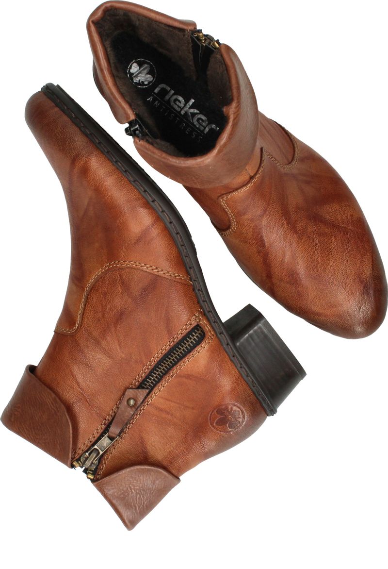 Rieker Enkellaarsjes Cognac Dames