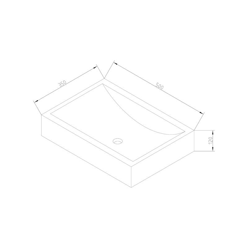 Lambini Designs Fenice natuurstenen waskom 50x35x12cm