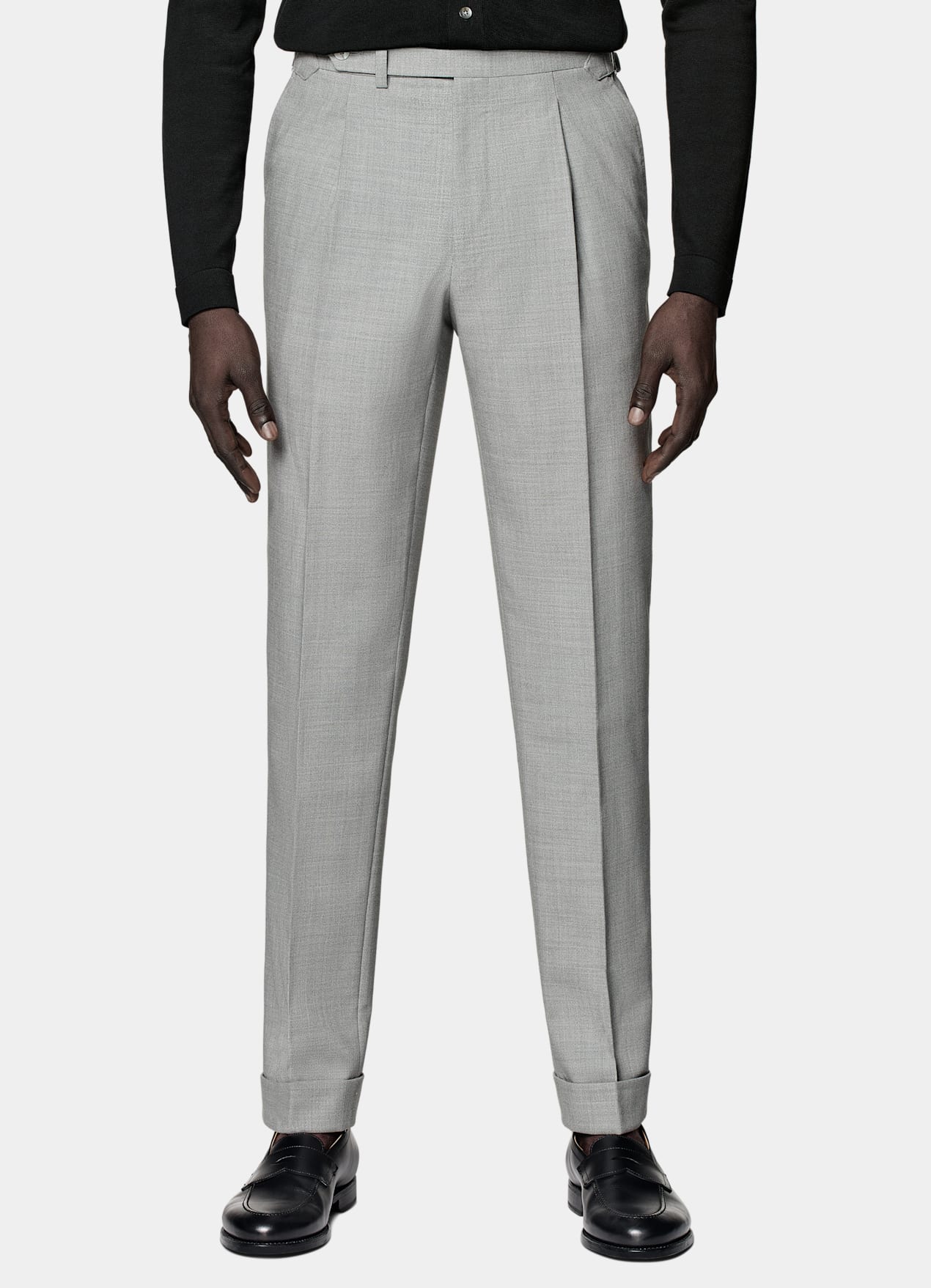 Pantalon Slim Leg Tapered gris clair