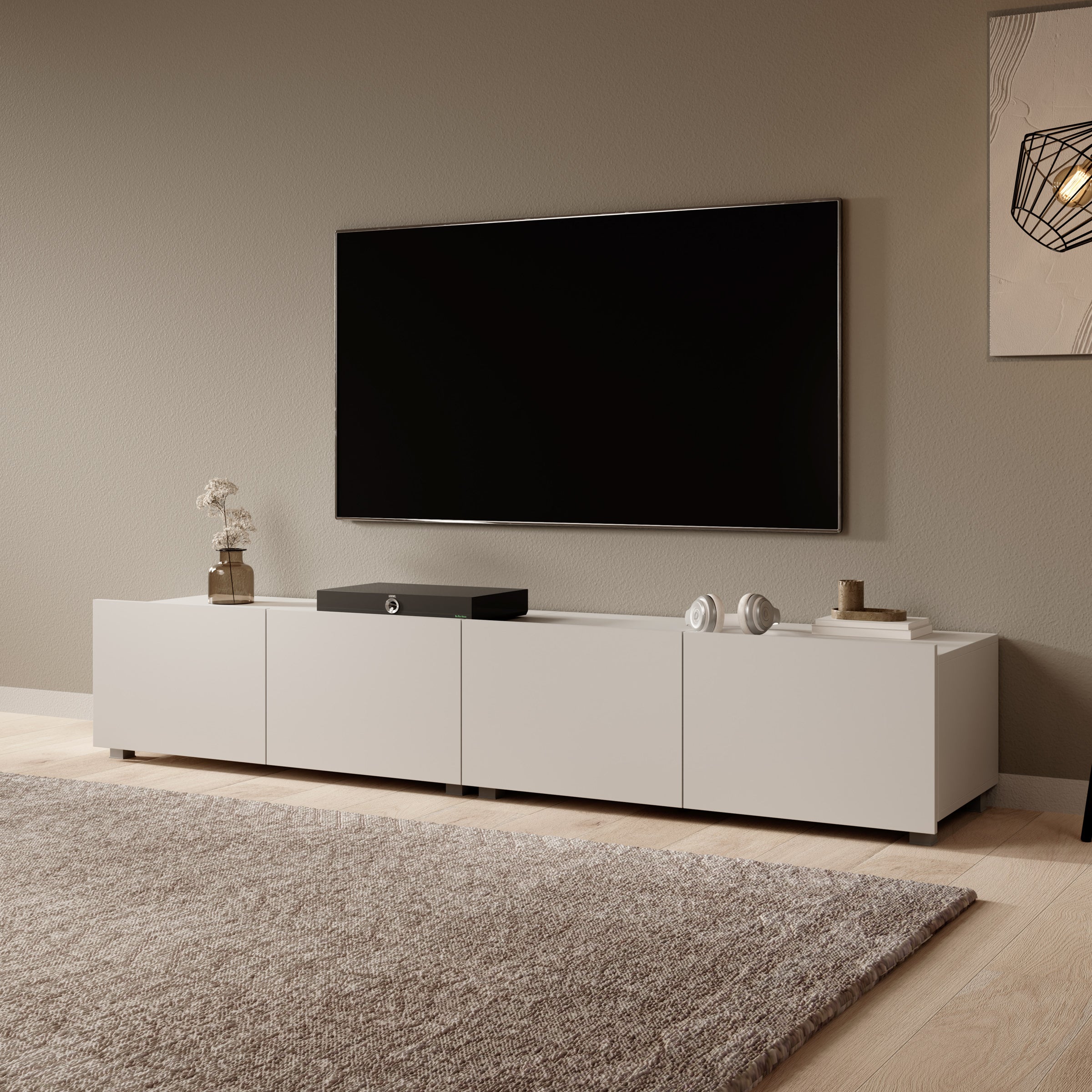 Calgary - TV-Meubel met 4 deuren - Beige - 200x43x37 cm