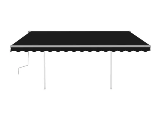 Auvent manuel rétractable avec LED 4x3 m Anthracite