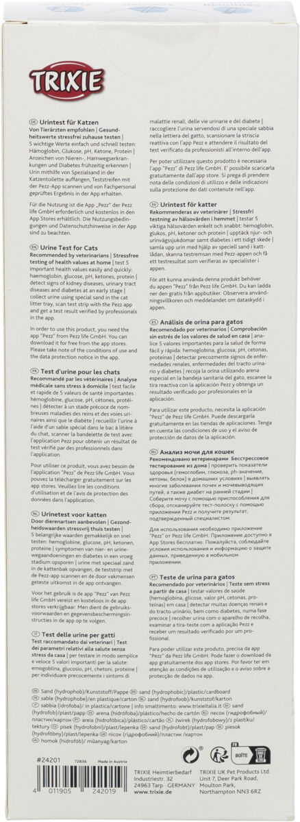 Stressfreier Katzen Urintest Haustier Gesundheitswerte Test Kit mit App Auswertung (T24201)