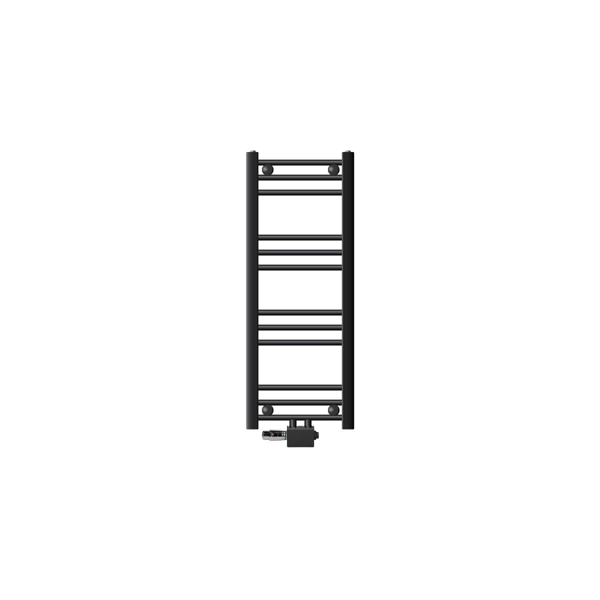 LuxeBath Sahara badkamerradiator, 300 x 800 mm, antraciet, recht, met middenaansluiting, inclusief aansluitset met thermostaat, universele hoek- en doorloopuitvoering, radiator/handdoekradiator/handdoekdroger