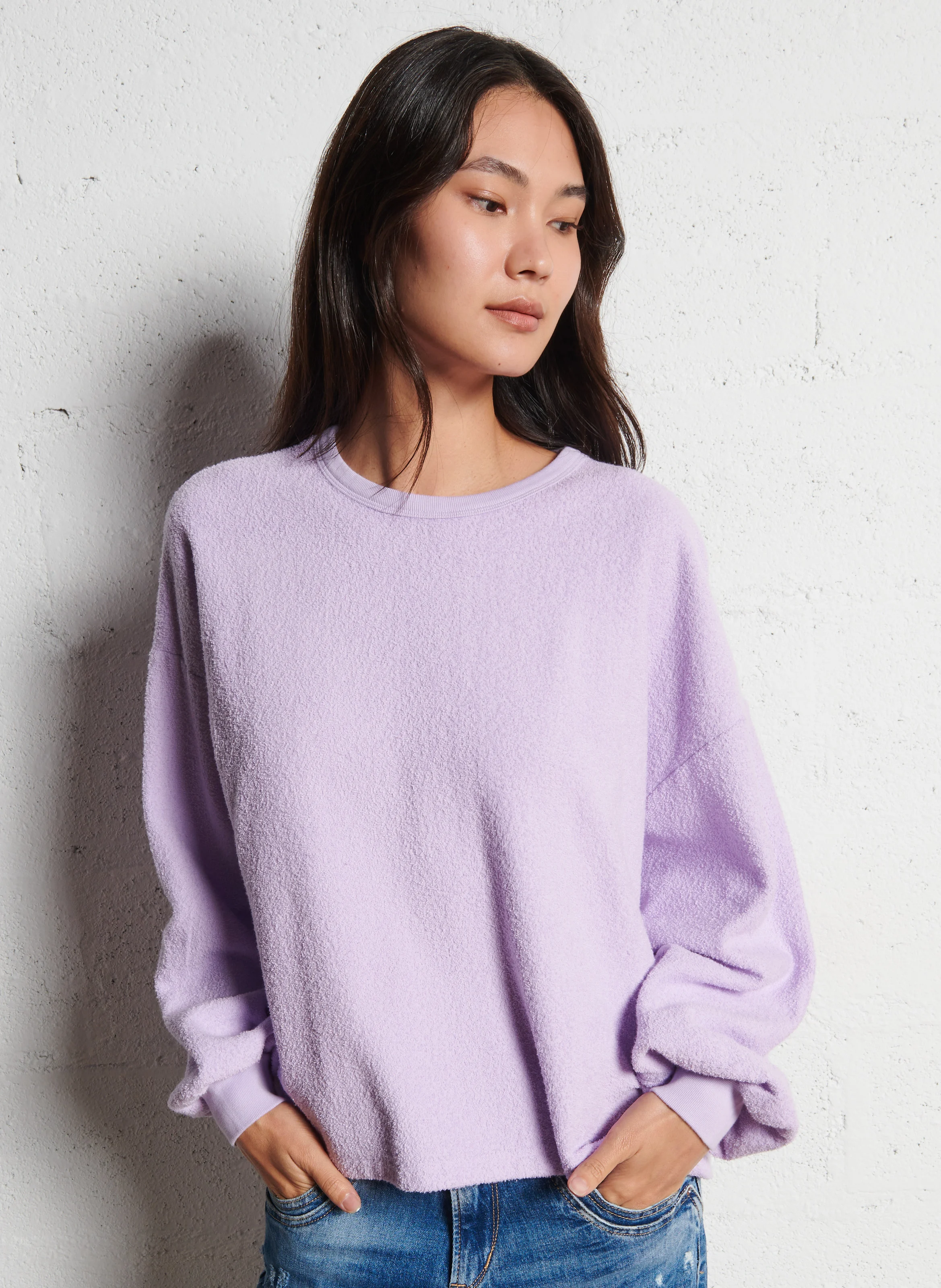 BOBYPARK - Sweat molletonné avec tissu éponge en coton bio | Violet