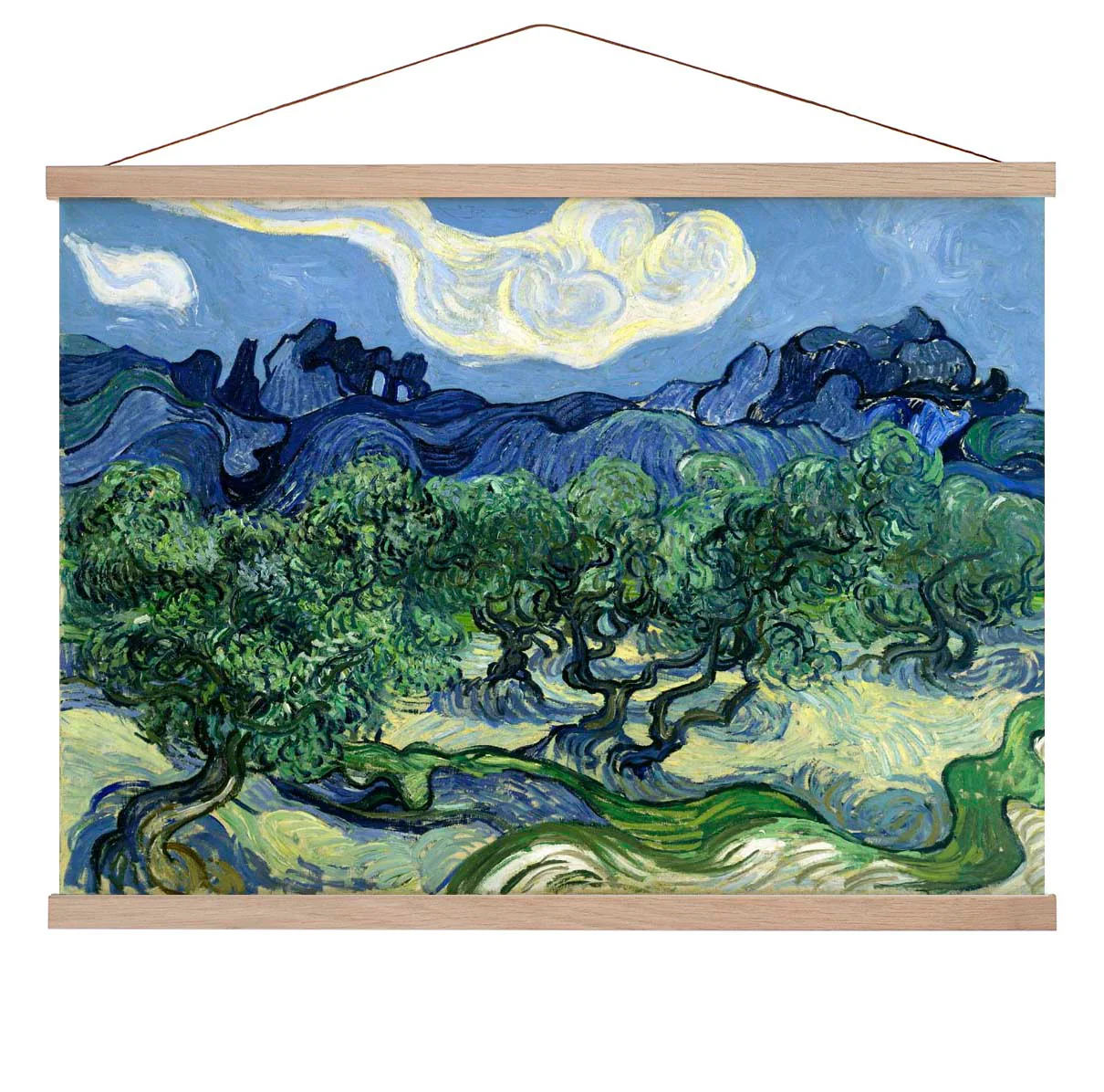Olivenbäume mit den Alpillen im Hintergrund von Van Gogh