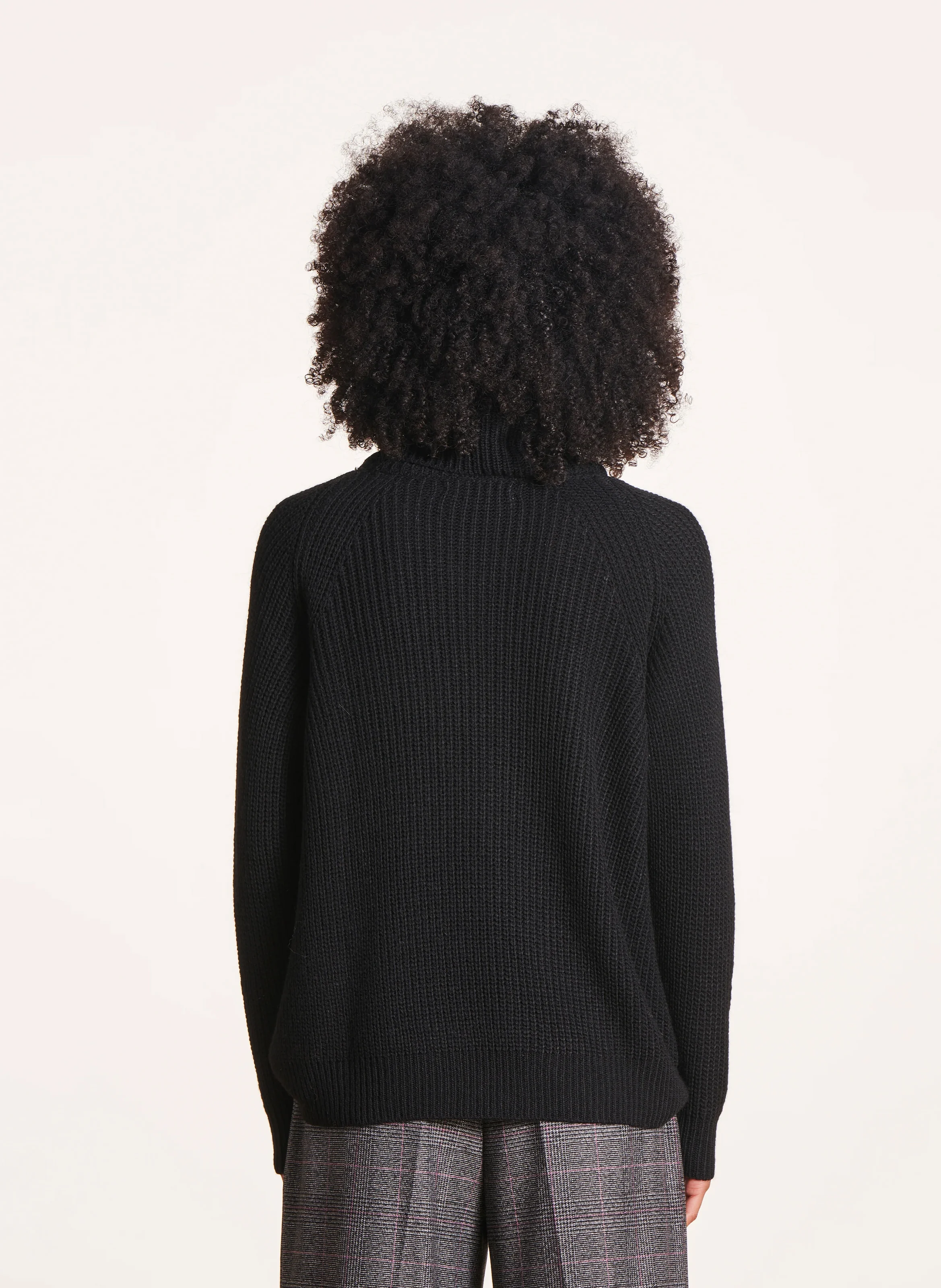 Pull droit en maille | Noir