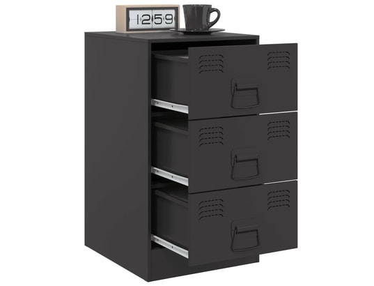 VIDAXL - Table de chevet noir 34,5x39x62 cm acier