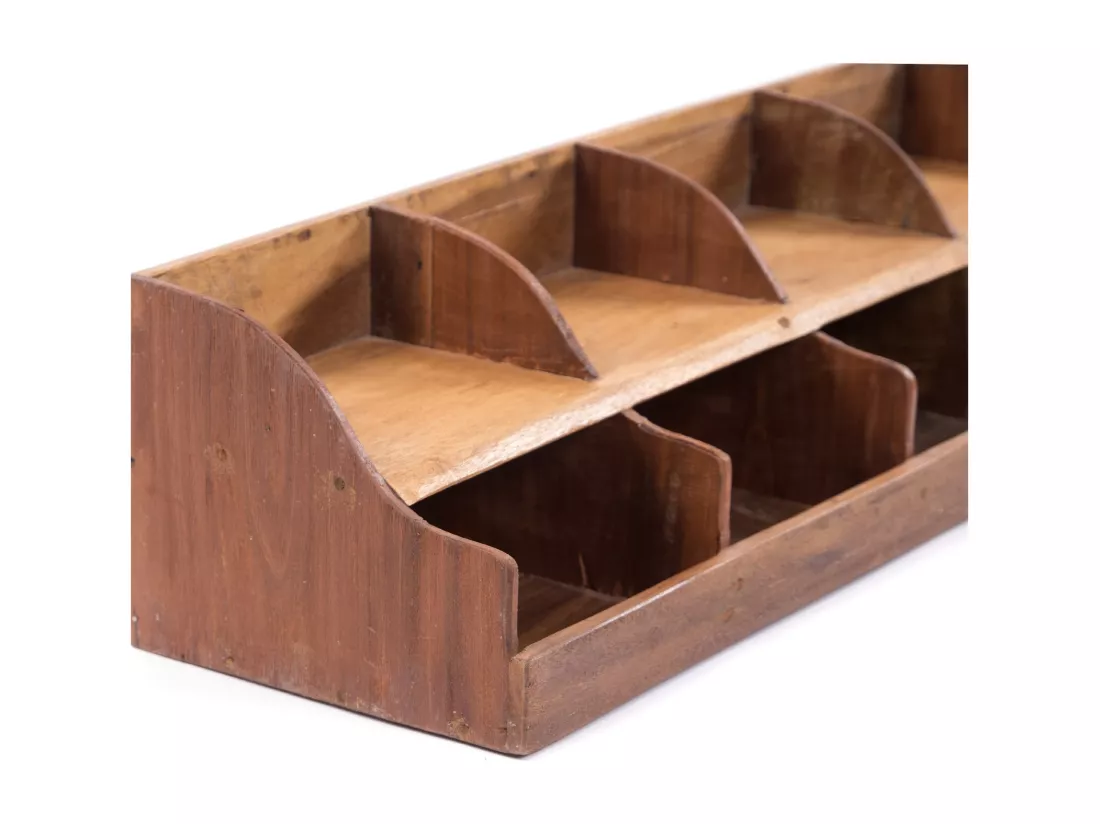 ORGANISATEUR Stockage 100 Bois massif en acajou, 10 compartiments couleurs naturelles