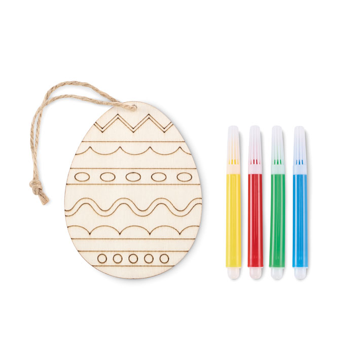 GiftRetail MO2501 - DREGG Set de peinture sur œuf en bois