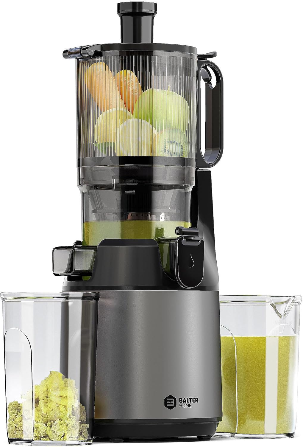 Balter Entsafter Slow Juicer, Große 135MM Öffnung, 300 Watt, Entsafter für Gemüse und Obst, Früchte, Saftpresse, BPA Frei, leise