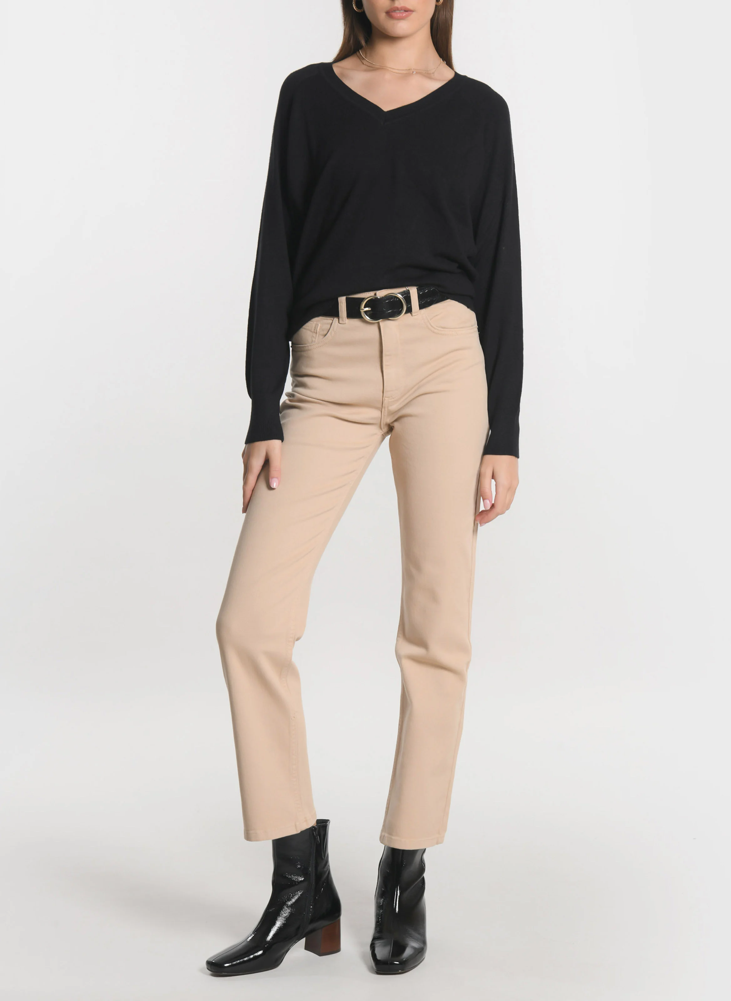 NOLWENN - Pull ample en maille | Noir