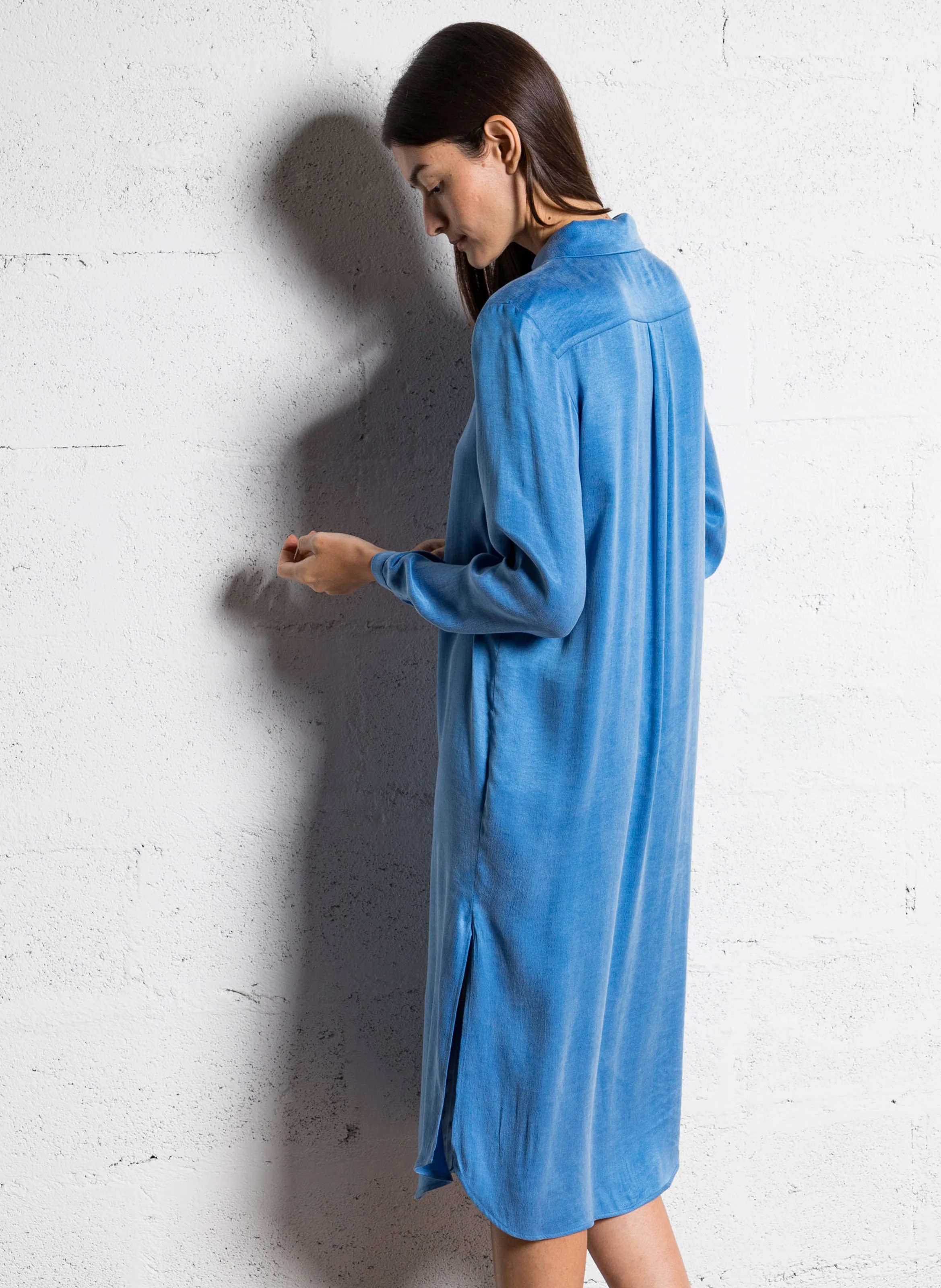 COREY - Robe longue col classique | Violet