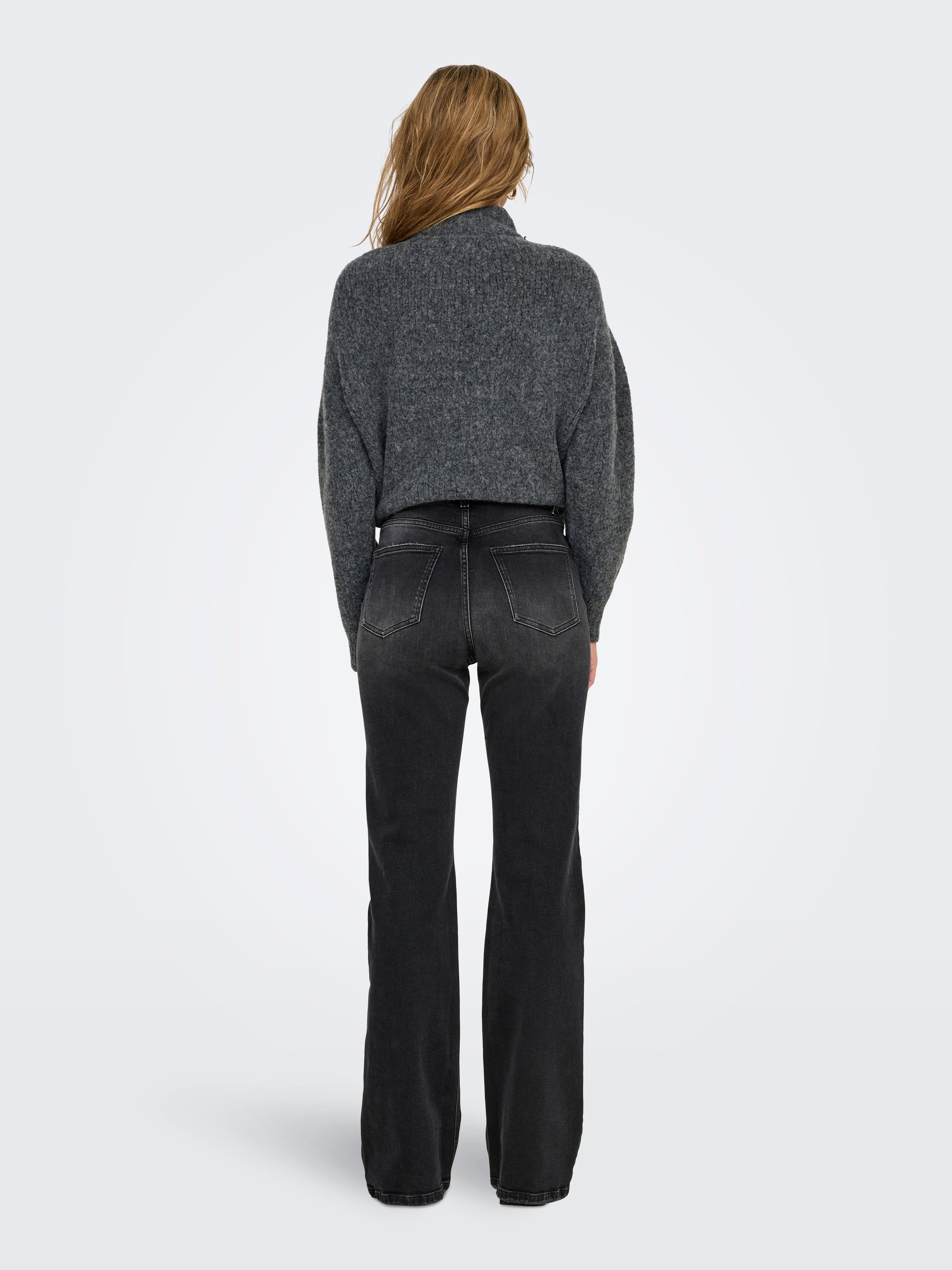 ONLJUICY Hohe Taille Ausgestellt Jeans Washed Black