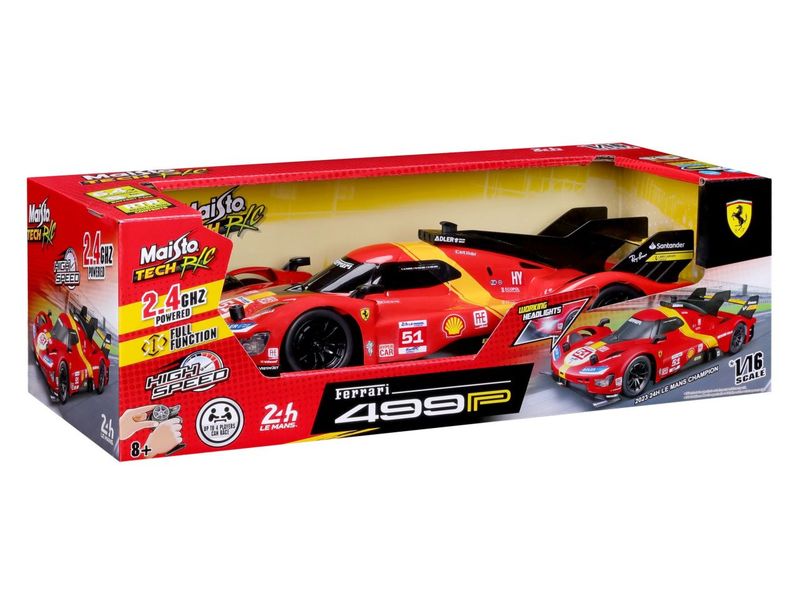 Maisto Rennwagen RC Ferrari 499P LMH 2023 1/16, Rot Ferngesteuertes Spielzeug