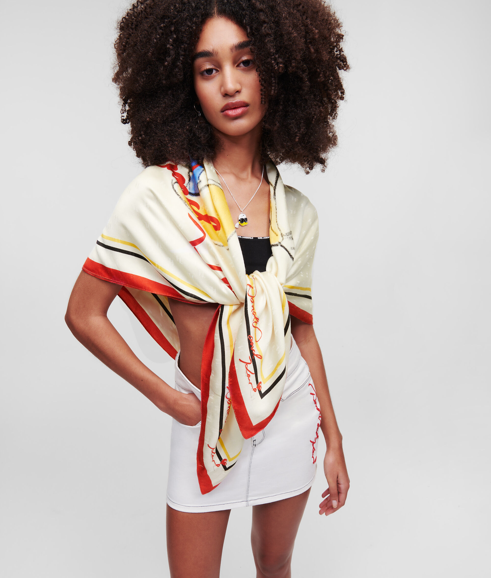 FOULARD EN SOIE DS x KARL LAGERFELD