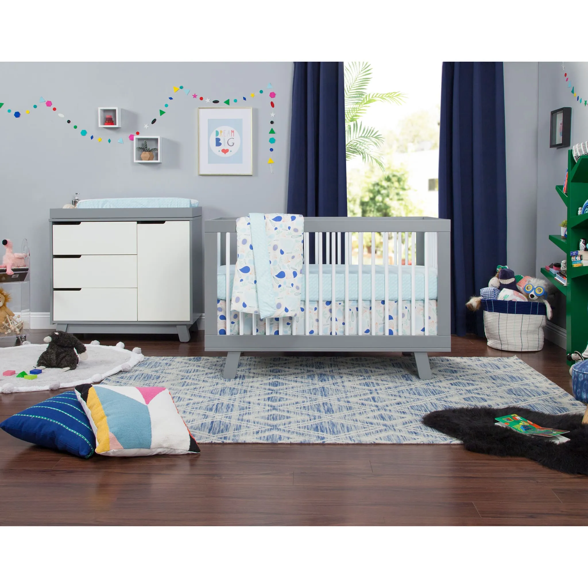 Babyletto Couchette Convertible 3 en 1 Hudson - Gris  Blanc