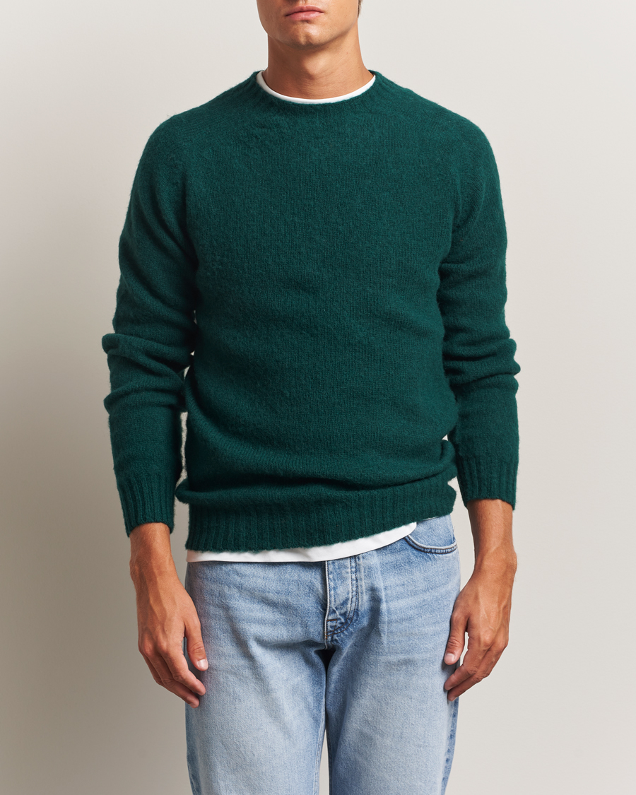 Harley Of Scotland Brushed Supersoft Lambswool Crewneck Tartan