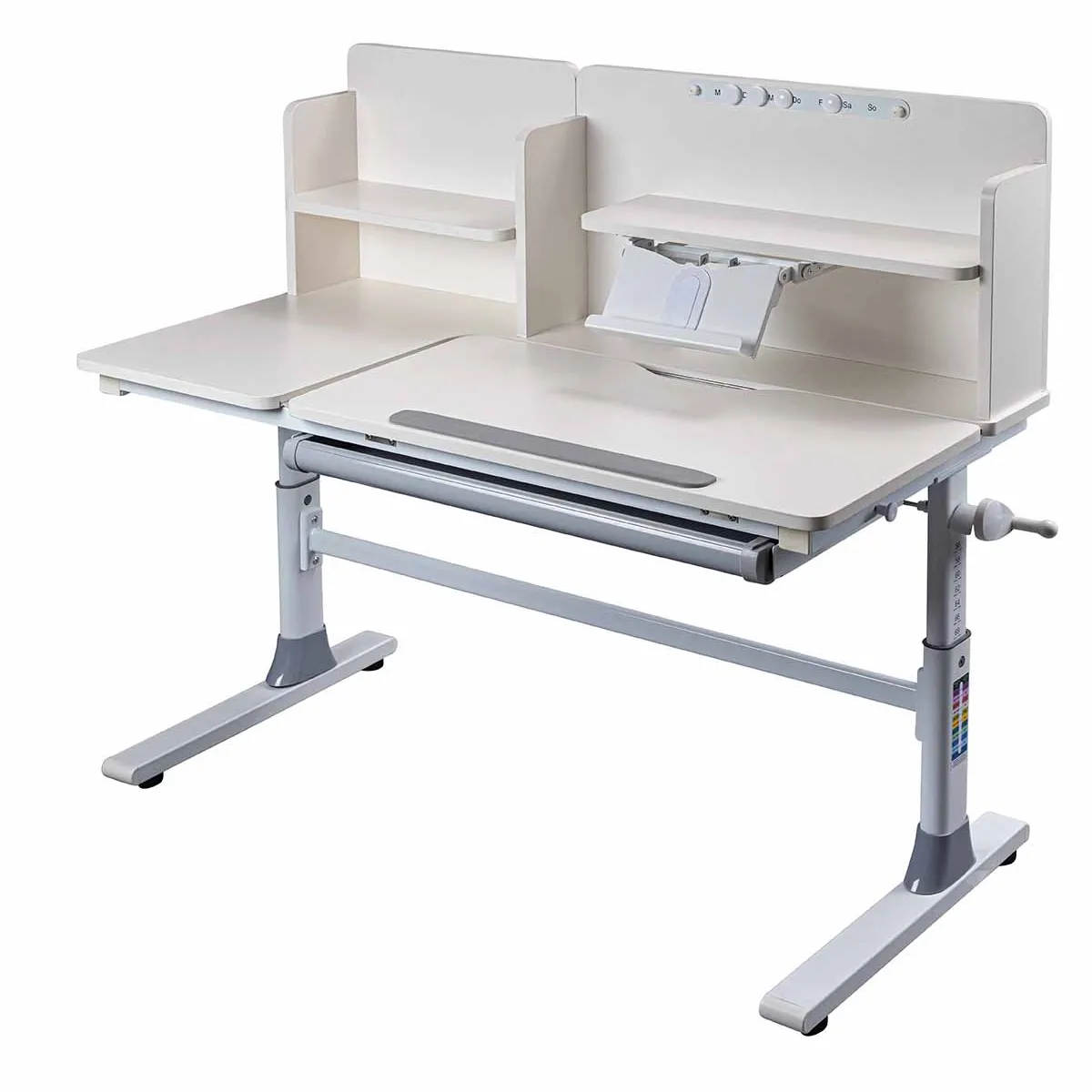 Pegane - Bureau pour enfant réglable en bois Blanc