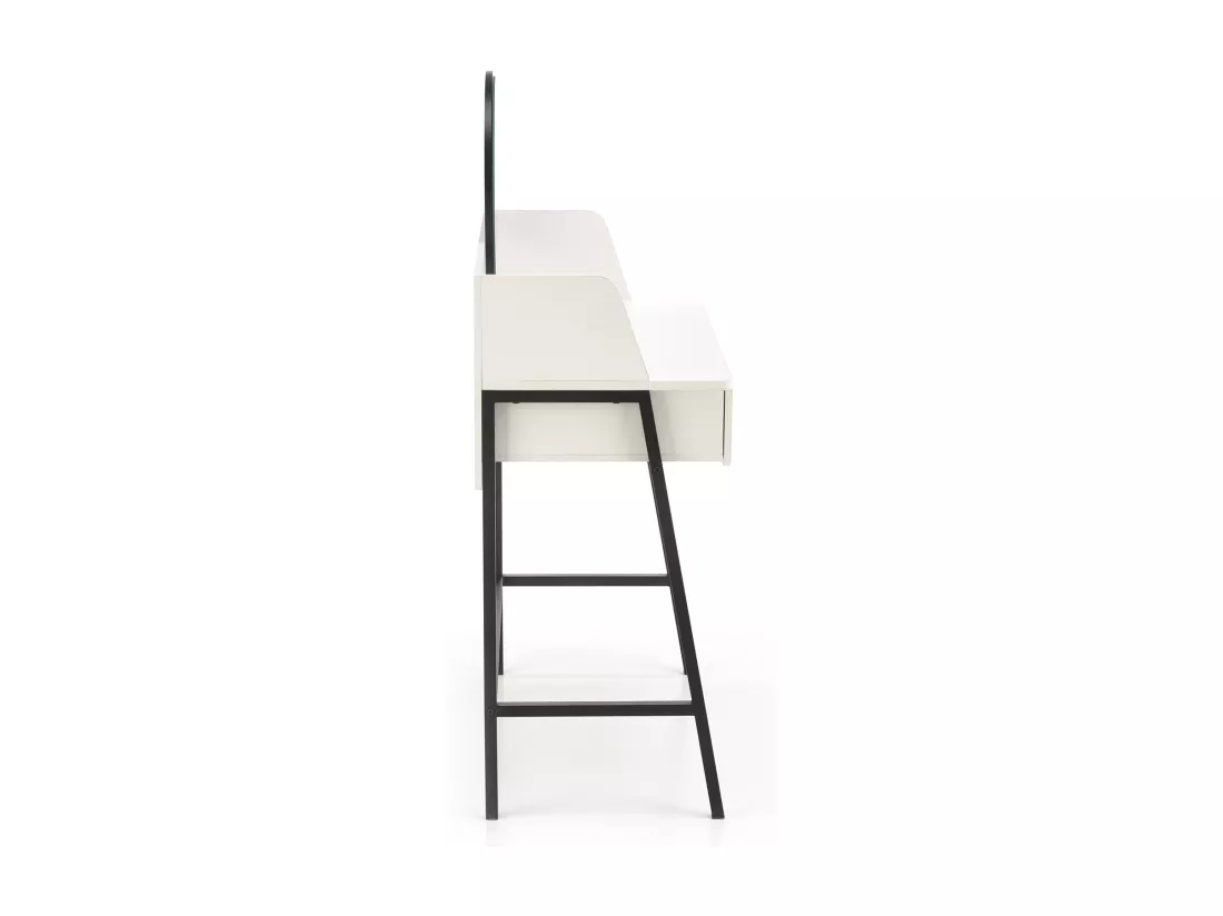 Coiffeuse design noire et blanche avec miroir et 3 tiroirs Morning