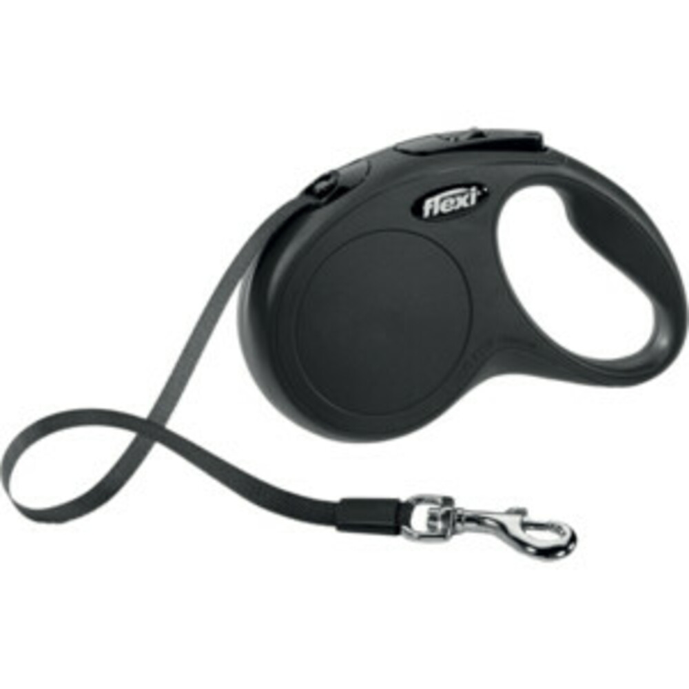 Flexi Rollijn Classic Tape 5 mtr tot 15 kg Zwart