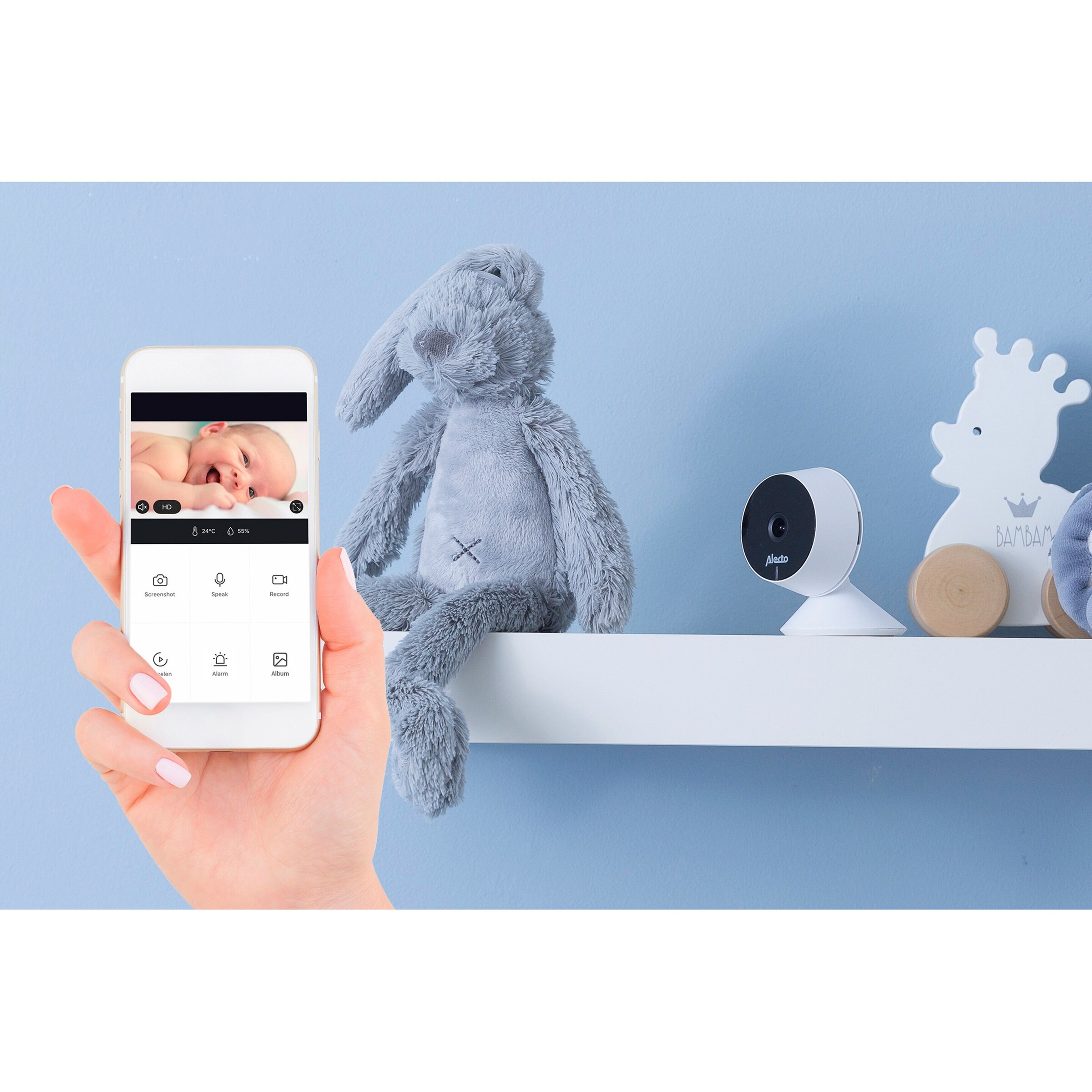 Alecto WLAN-Babyphone mit Kamera Smartbaby 5 weiß