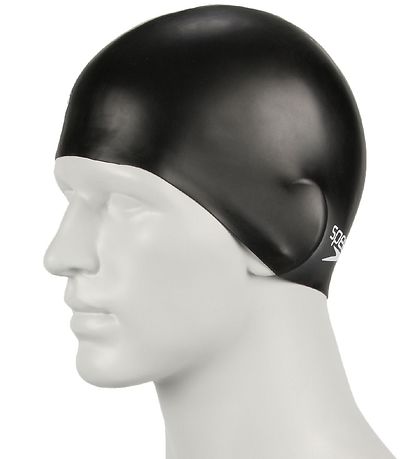 Speedo Bådeh?tte - Junior Plain Moulded Silicone Cap - Sort