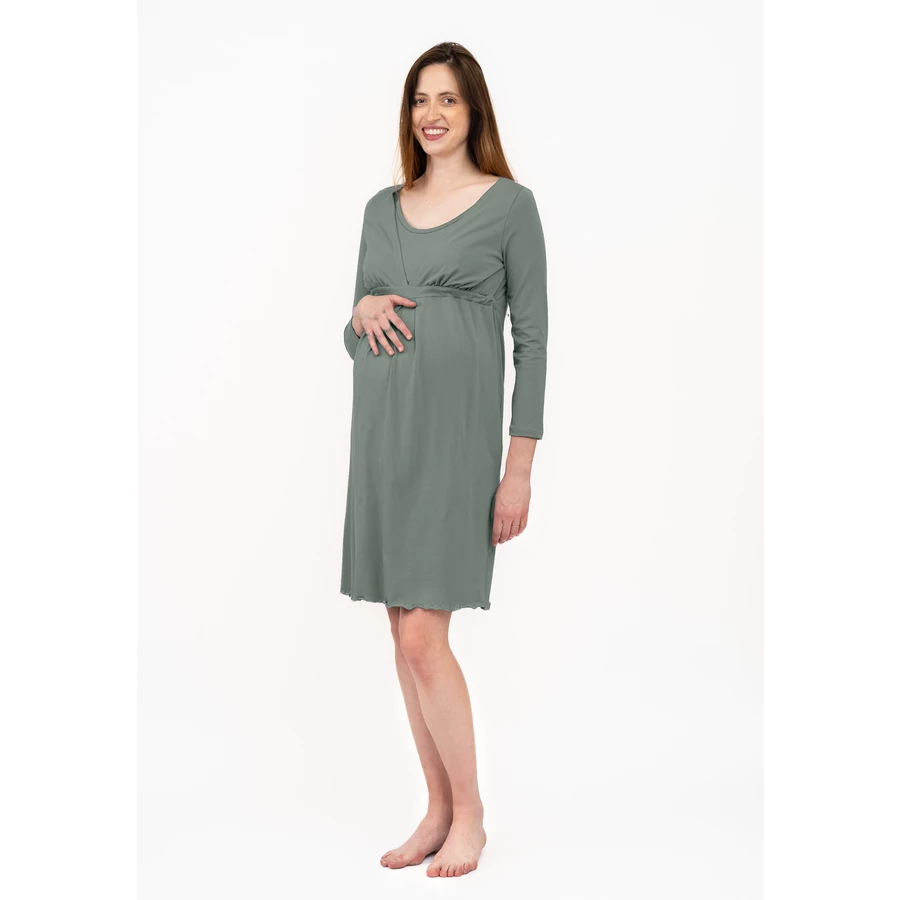 Cool Mama Umstands- und Stillnachthemd 2 in 1 Olive