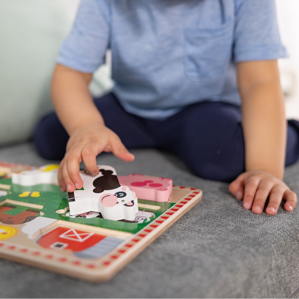 Melissa & Doug - Bondegårds Chunky Puslespil (8 brikker)