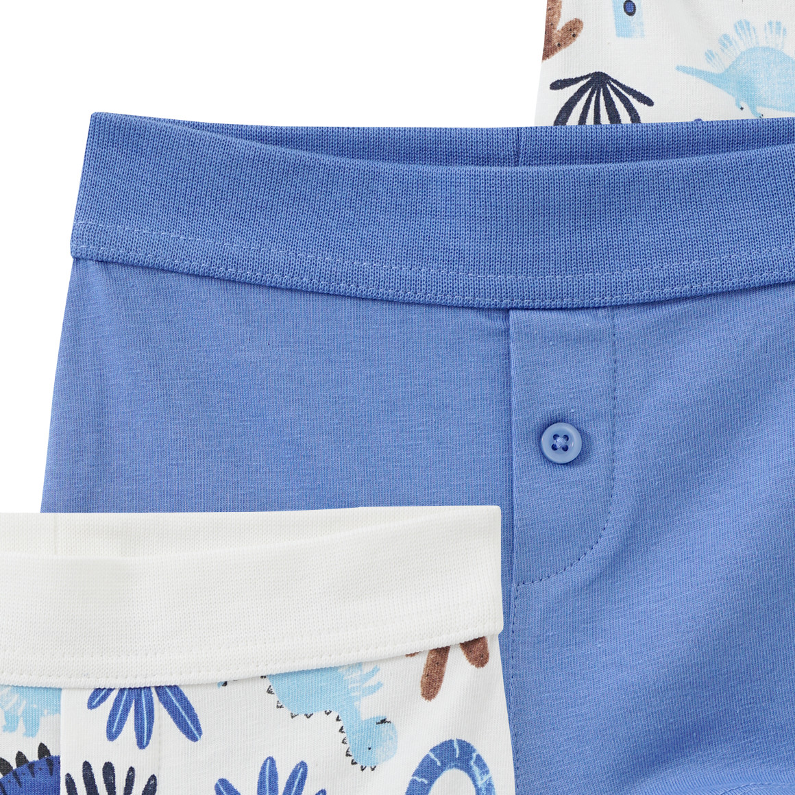 Topomini 3 Baby Boxer mit Dino-Motiven weiss / blau / braun