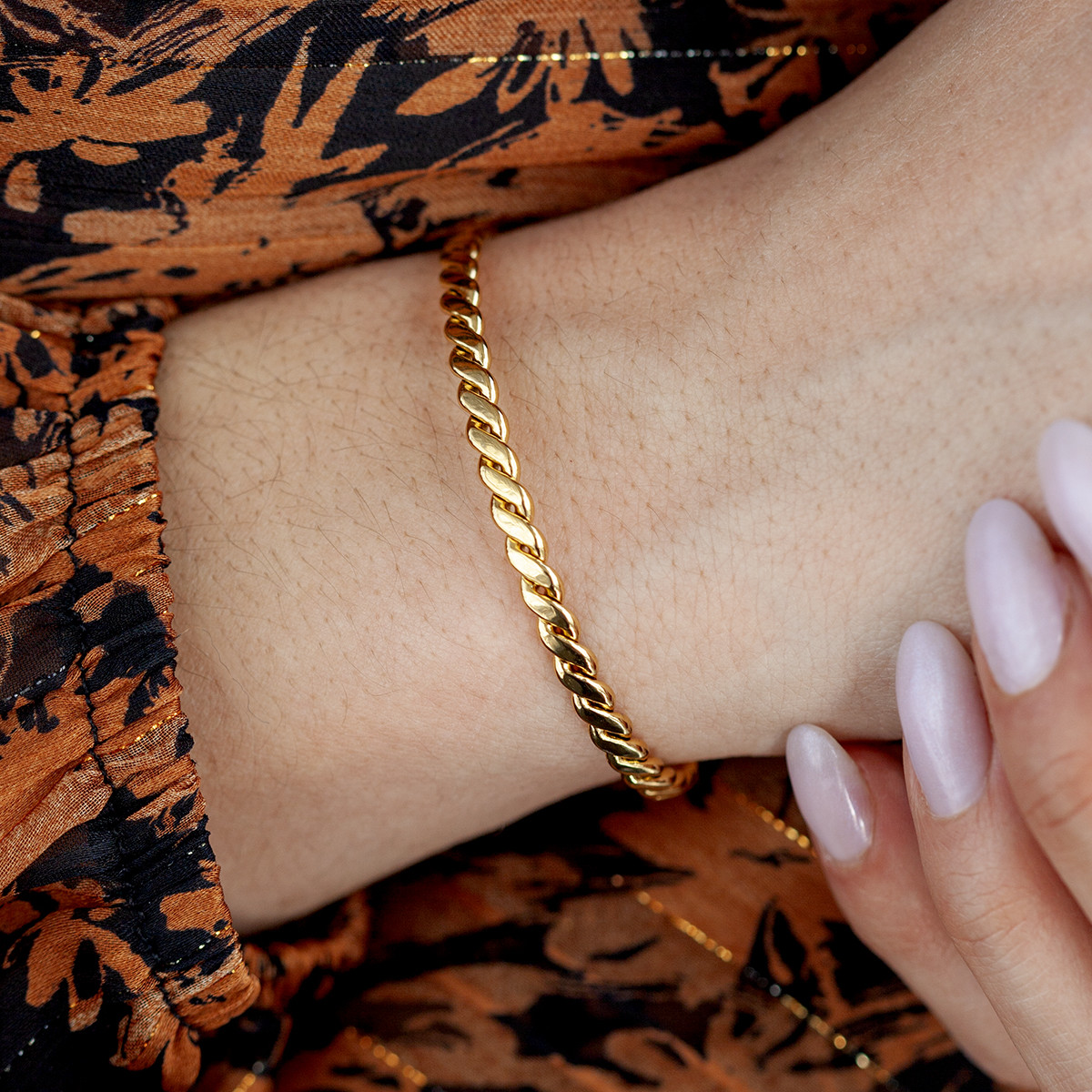 Bracelet rigide acier jaune 60 mm