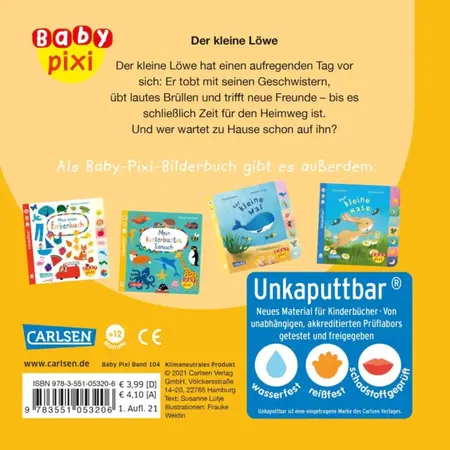 Carlsen Verlag Baby Pixi (unkaputtbar) 104: Der kleine Löwe