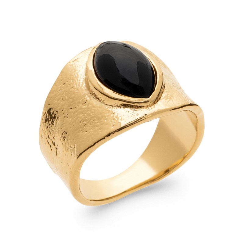 Bague Femme - Plaqué Or - Agate