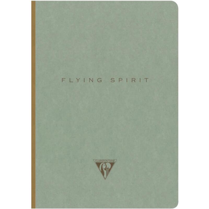 Flying Spirit carnet brochure cousue A5 192 pages ligné motifs assortis papier ivoire 90g - Vert de gris